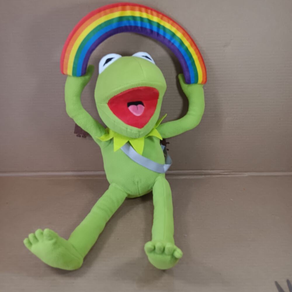 The Muppets Kermit the Frog 18/20-Inch Plush Toy Rainbow Connection Disney Pride